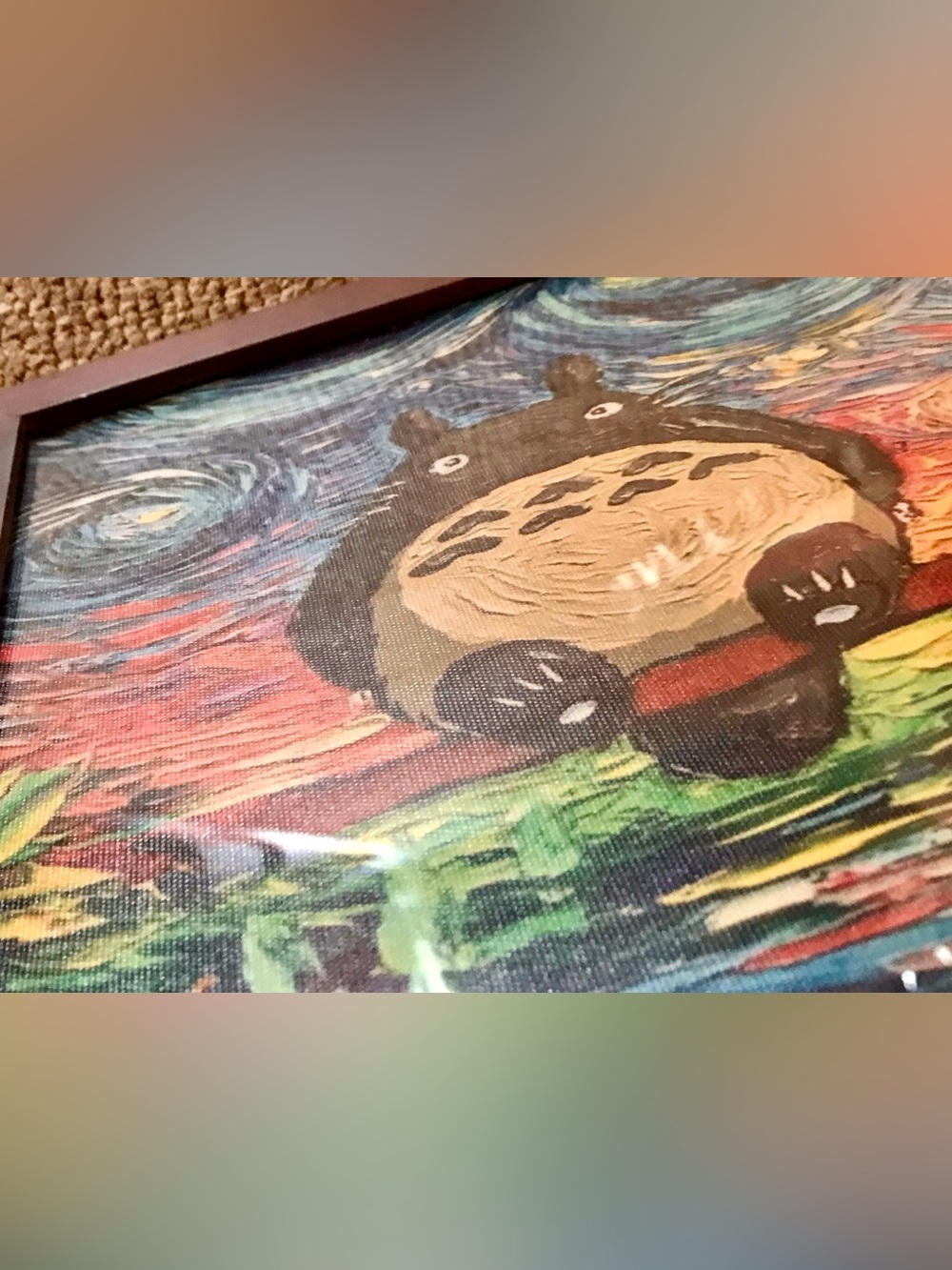 Framed Canvas Print My Neighbor Totoro Starry Night Artwork Framed By Us - Picture 5 of 10